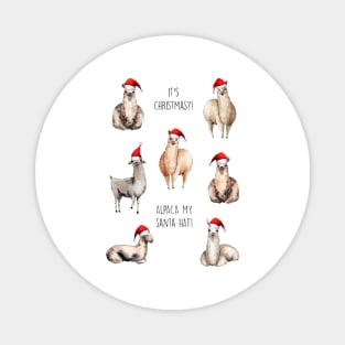 ALPACA MY SANTA HAT Magnet